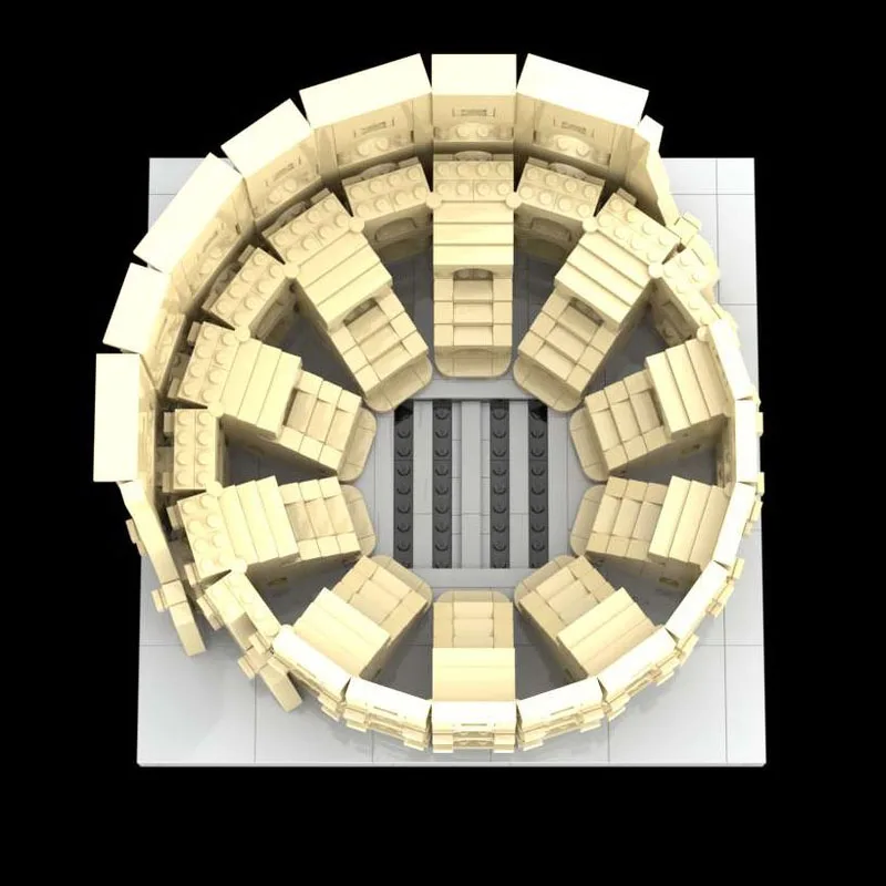 MOC- 101714   Klocki Koloseum, Rzym, Włochy, Pejzaż miejski, Architektura, Zabawki, DIY Urodziny Prezent na Boże Narodzenie