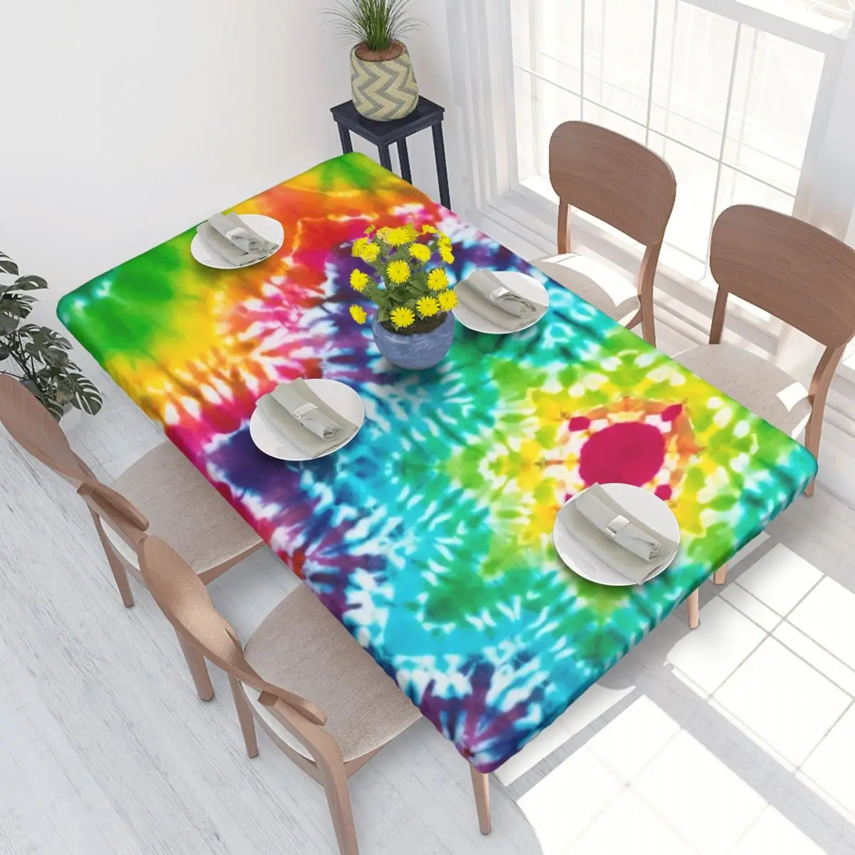 ผ้าปูโต๊ะลายตารางผ้าย้อมสีเย็นกันน้ำมันแบบดั้งเดิมผ้าปูโต๊ะ4FT สำหรับปิกนิก