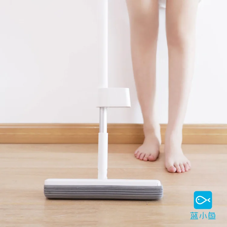 

Suitable forBlue Fish Hand Wash Sponge Cotton Head Mop Aluminum Rod Absorbent Vertical Mop Squeeze Roller Lazy Mop