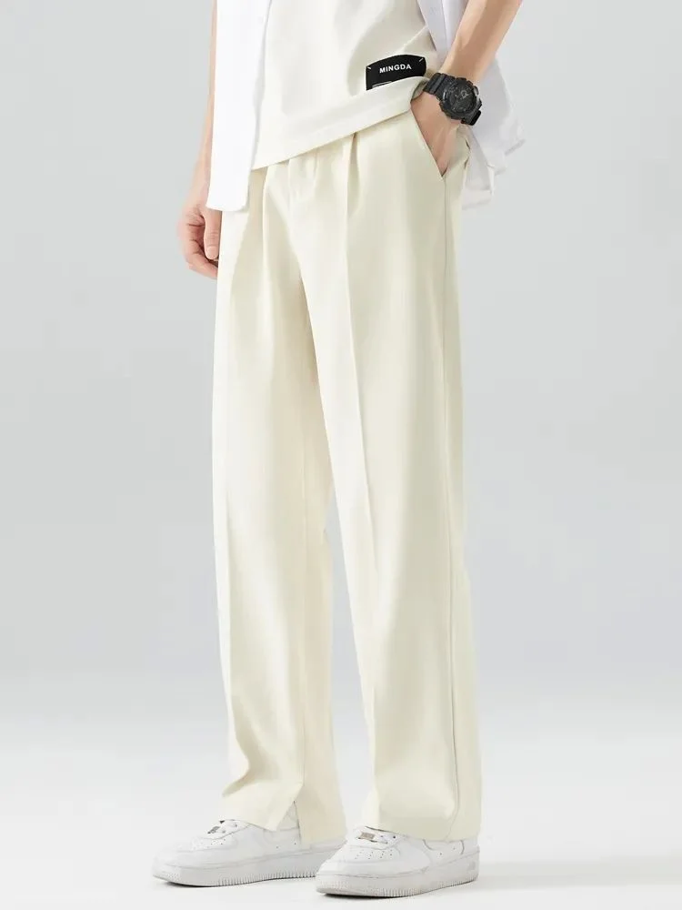 

New 2024 Men's Summer Casual Pants Breathable Polyester Korean Sle Straight Leg Eighteen orts Youthful Vitali Faion