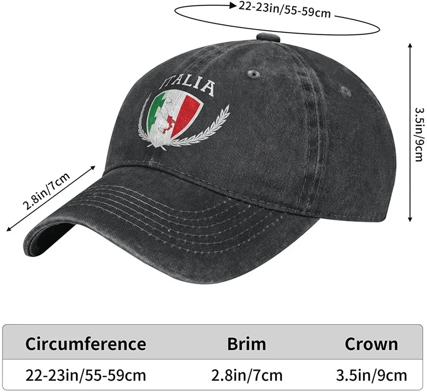 Italia Italy Italian Flag Adult Cap Adjustable Cowboys Hats Baseball Cap Dad Hat Wholesale Solid Sport Unisex Outdoor Sun Cap