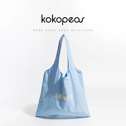 KOKOPEAS Simple Ultrathin Nylon Grocery Bag Portable Printed Woman's 2024 Shoulder Purse Jelly Pink Casual Daily Travel Handbag