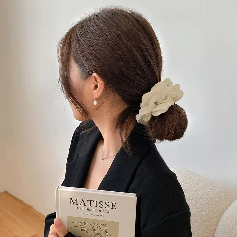 1 Pcs Women's Hair Scrunchies Solid Color Simple Fashionable Versatile Elegant Loose Hair Ties Elasticity Hair Accessories Girl