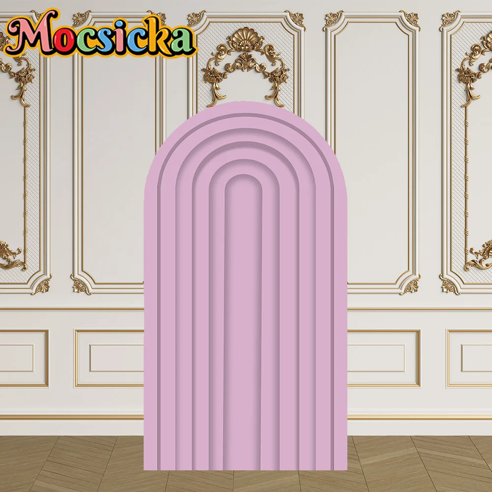 Mocsicka 2-сторонний чехол для арки, сплошной цвет, 3D-стиль, декор, фон для детского душа, арка, стена для маленьких детей, первый день рождения, выпускной вечер