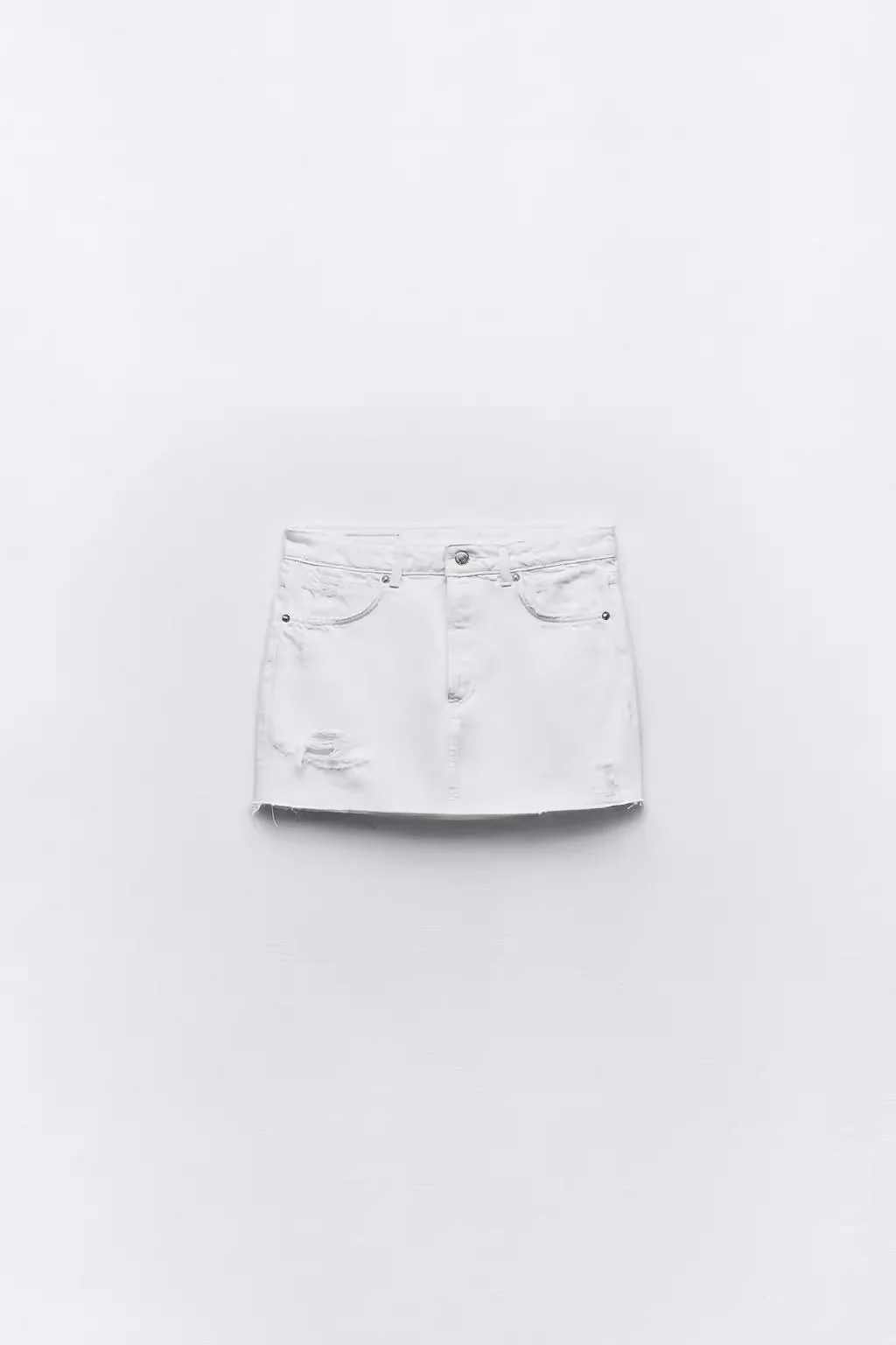 Nuova estate 2024 gonna di jeans a vita alta casual in puro cotone bianco da donna a vita alta bifold Sle vestibilità comoda f Sve