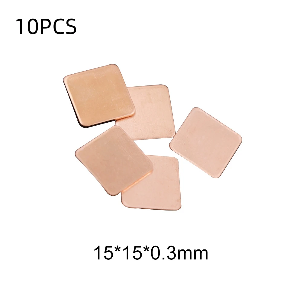 10 PCS CPU High-quality Heatsink  1.5*1.5**0.1/0.3/0.4/0.5/0.6/0.8MM Cooling Sink Thermal Conductivity Copper Cooler Radiator