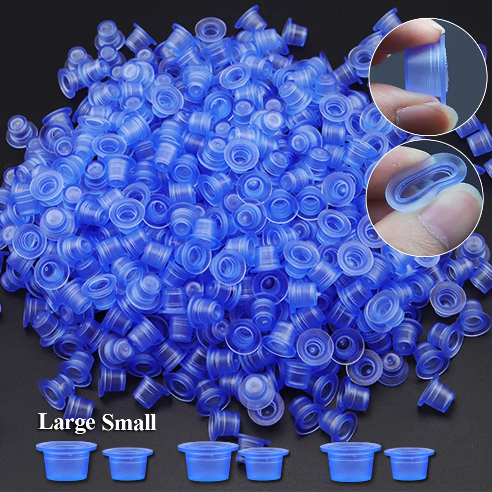 1000/500/100pcs Soft Silicone Tattoo Ink Cups S/L Size Disposable Pigment Holder Container Tattoo Ink Caps Tattoo Accessories