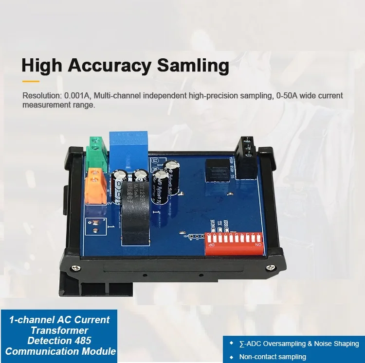 Huaqingjun 1-Channel RS485 Current Voltage Detect Module High-Precision Transformer 485 Modbus Communication Acquisition Module