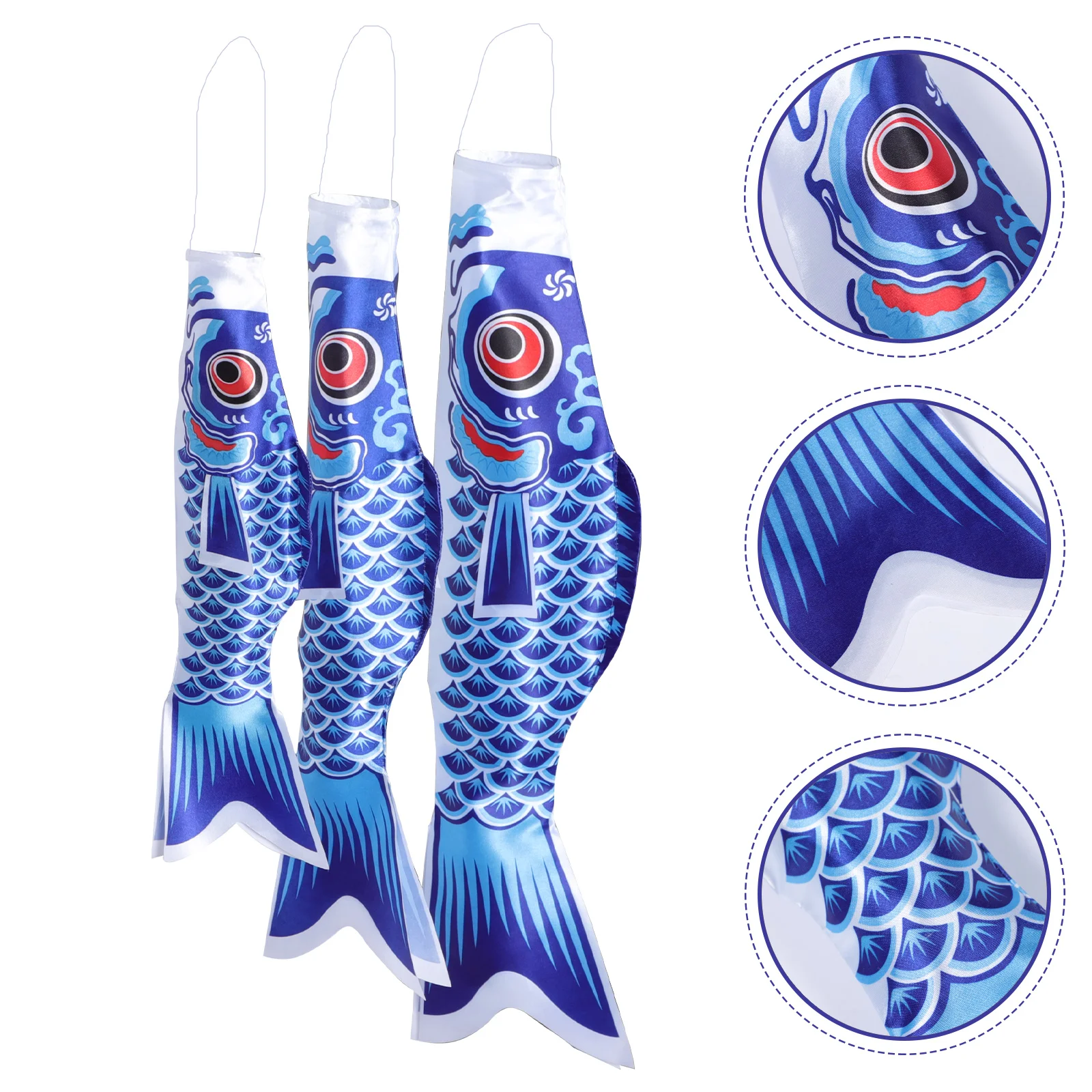 3 قطعة أعلام Windsock الزخرفية على شكل سمك الشبوط قسط البوليستر في الهواء الطلق حديقة ديكور المنزل يوم الأطفال الرياح جورب حساسة #2