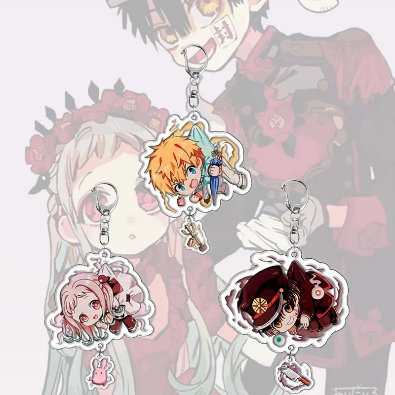 

Anime Acrylic Key Buckle for Toiletbound Hanakokun Yashiro Nene Minamoto Kou Creative Cartoon Peripheral Transparent Key Pendant