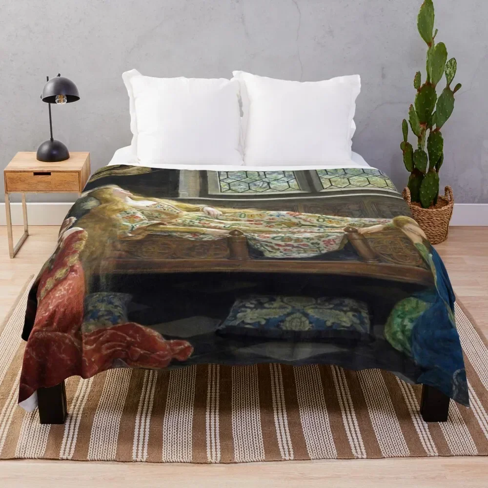 Bella Durmiente - John Collier - 1921 Manta cálida y vintage para sofá, mantas finas