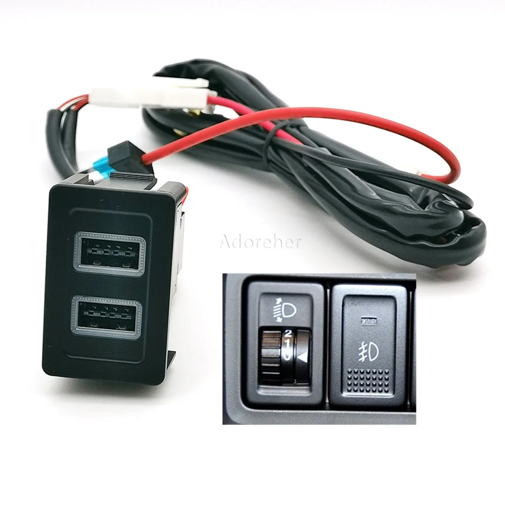 1PC Car Dual QC3.0 USB Intelligent Fast Phone Charging Socket Charger Adapter Fit For Suzuki SX4 Swift for Vitara