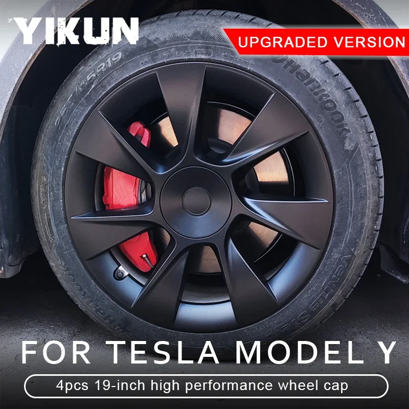 4PCS Hub Cap Performance Replacement Wheel Cap Automobile Full Rim Cover Accessories for Tesla Model Y 2018-2023 Hubcap 19 Inch