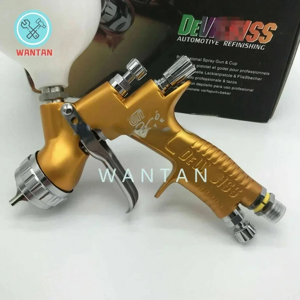 

Car Spray Gun Golden Carving Spray Gun TE20/T110 1.3/1.8mm Nozzle HVLP PRO Car Paint Tool Pistol for Varnishes and Primers