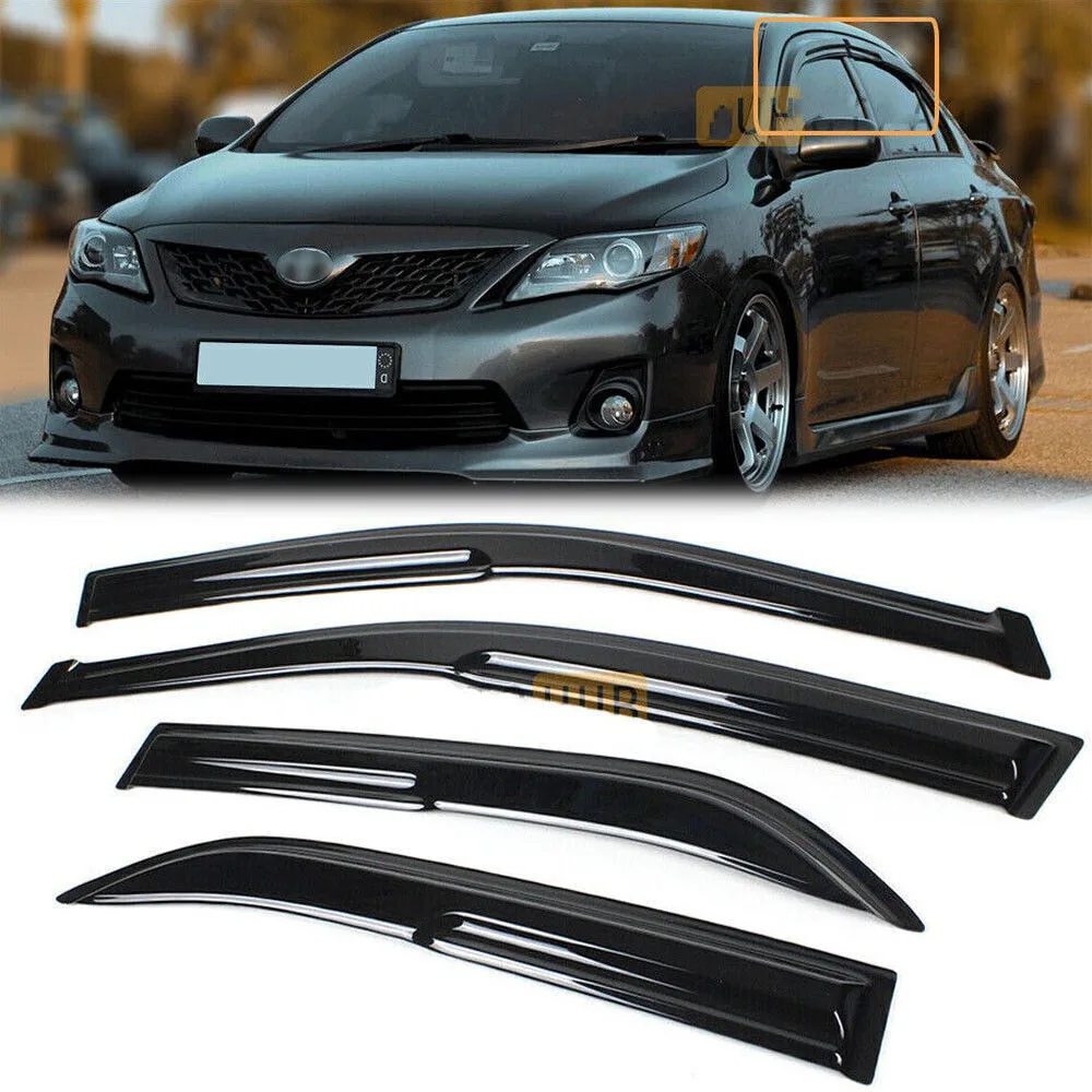 

For 2009-2013 Toyota Corolla Sedan JDM Mugen Style Window Visors Sun Rain Guards