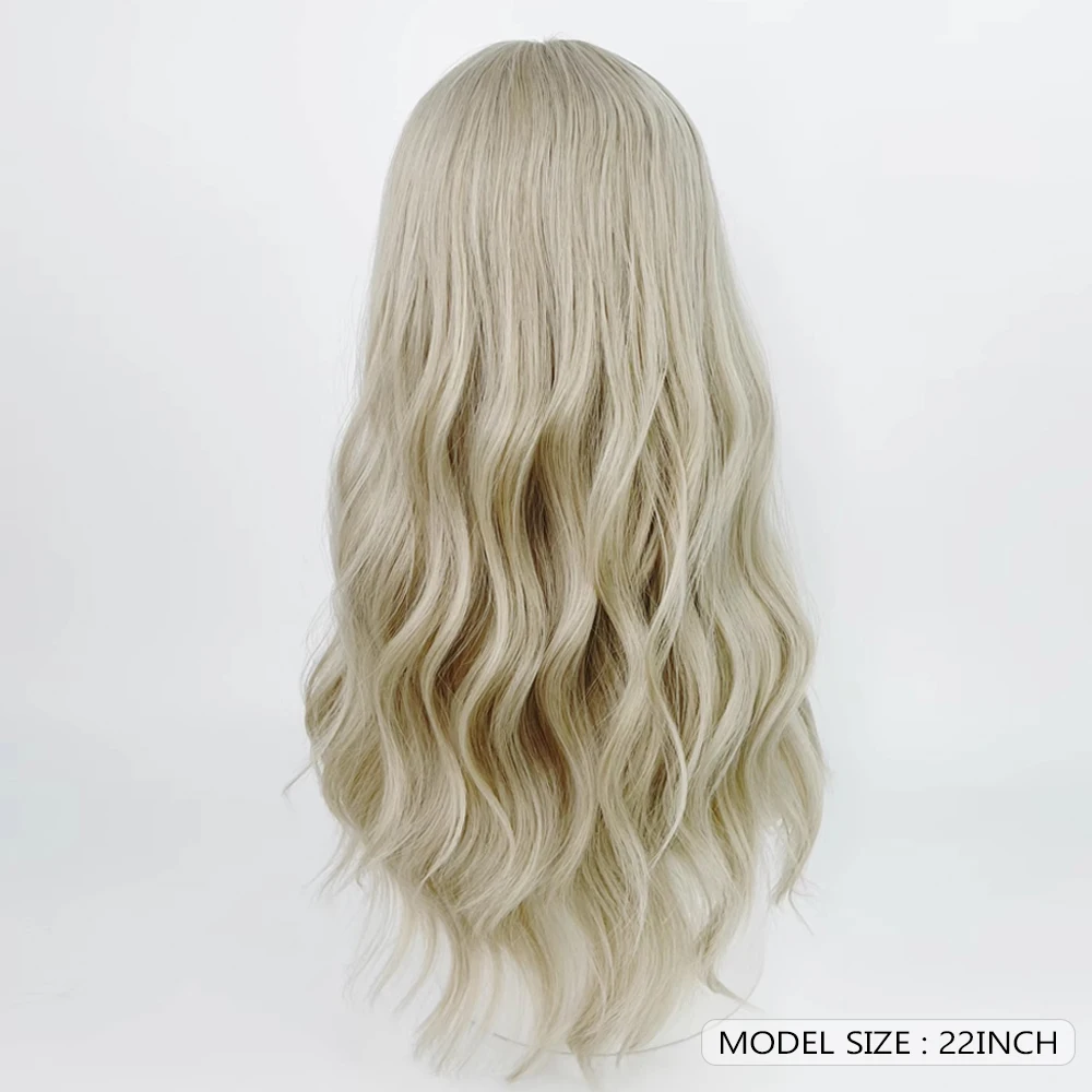 باروكات نسائية صناعية مموجة أشقر فاتح من GAKA مع غرة لوليتا كوسبلاي شعر طبيعي منفوش للحفلات اليومية #2