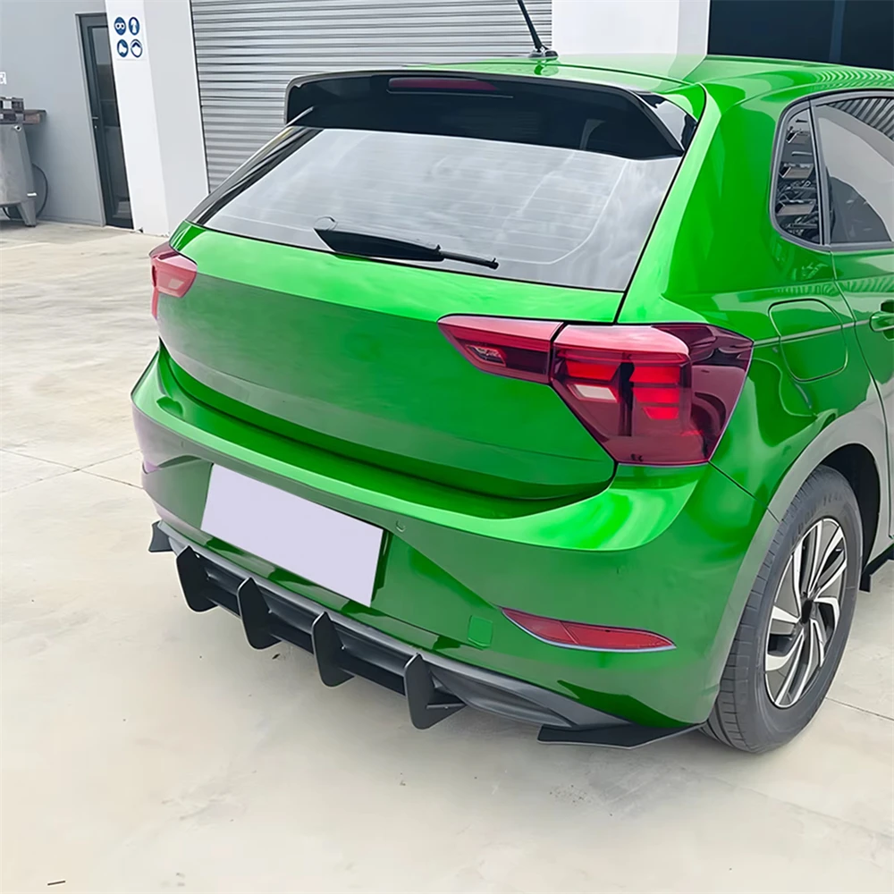 

For VW Polo MK6.5 Base Standard Version 2022 2023 2024 Rear Bumper Diffuser Lip Spoiler Splitter ABS Gloss Black Body Kit Tuning