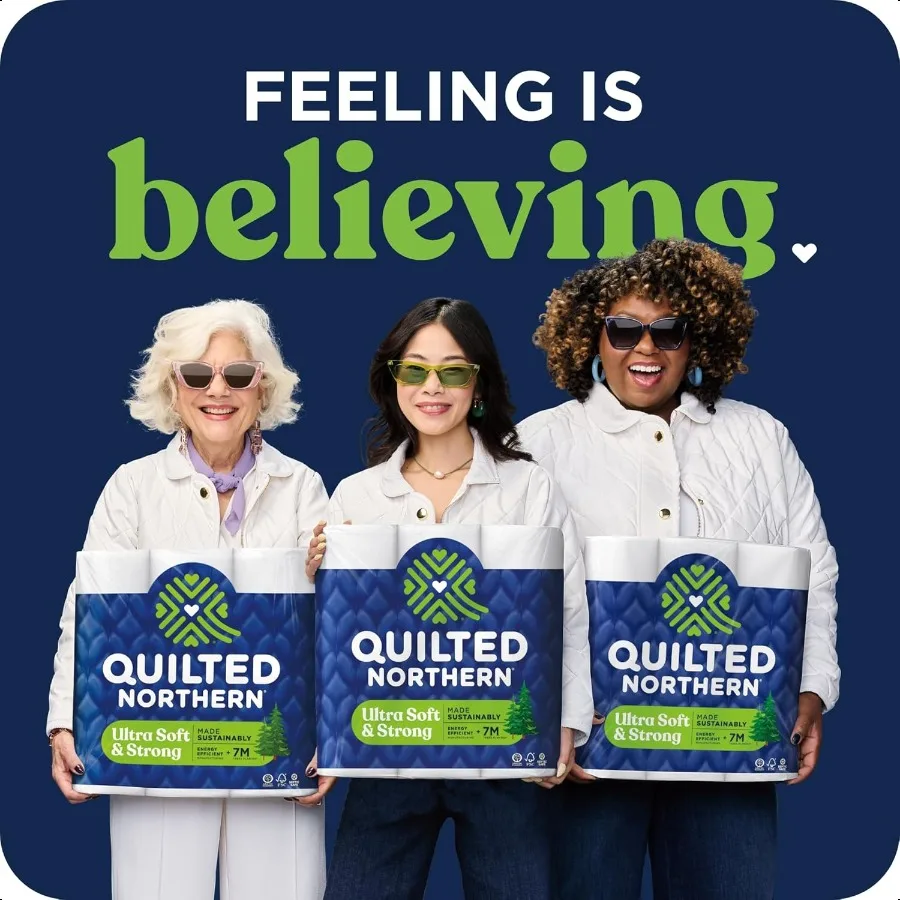 Papel higiênico ultra macio e forte, 18 rolos mega = 72 rolos regulares, 5x tecido higiênico macio premium mais forte