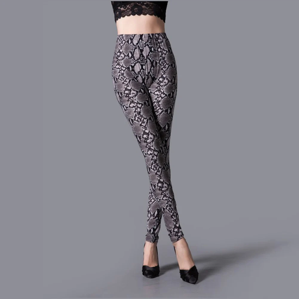 

Sports Trousers High Waist Leggings High Elasticity Elastic Waistband Stretch Fabric Print Design Outerwear Style