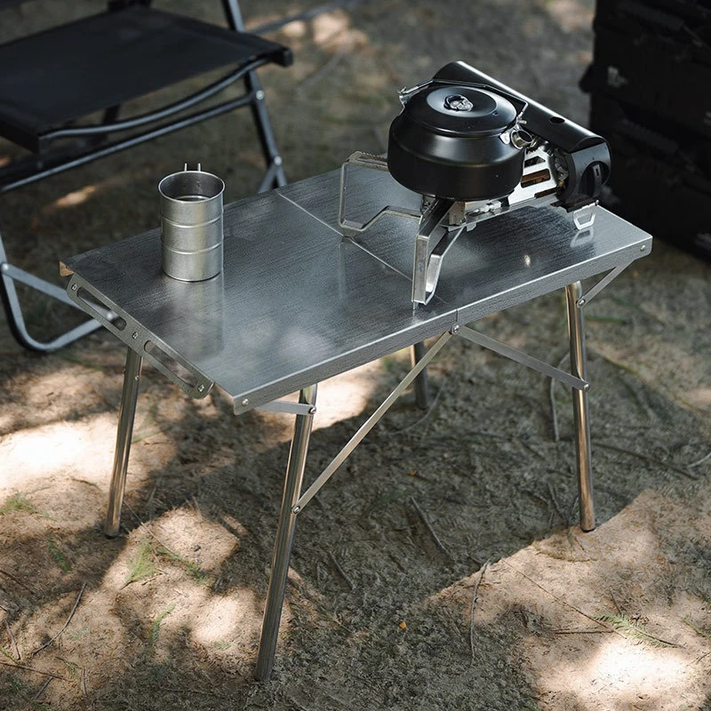 

Outdoor Camping Folding Mini Table Portable Stainless Steel Picnic Table Camping Heat Resistant Barbecue Table New