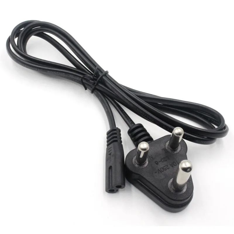 1.5 M small South Africa India eight tail plug the power cord 3 round plug 3 core cable digital camera charging wire