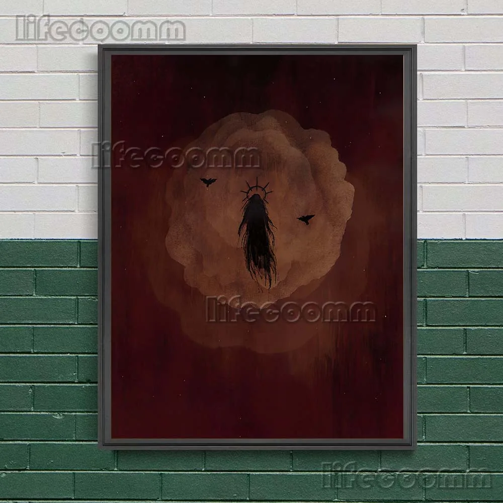 The Ghost Of Sorrow And Flying Witch Vintage Wall Art Canvas Painting Nightmare And Moon Mermaid Poster Print Decor Unframed