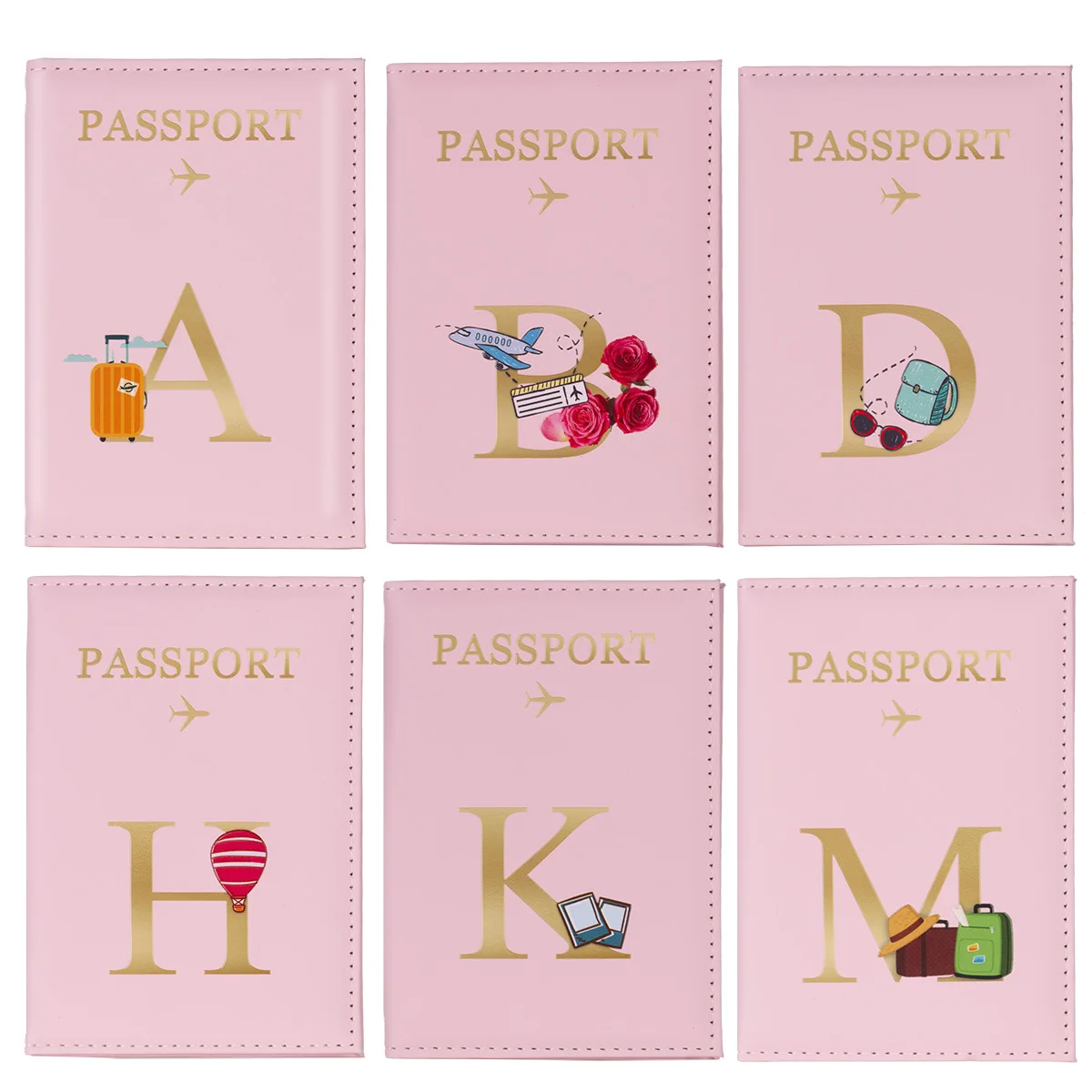 Fashional Letter Travel Passport Holder, PU Leather Literal Passport Cover For Women & Men, Slim Travel Wallet Accessory