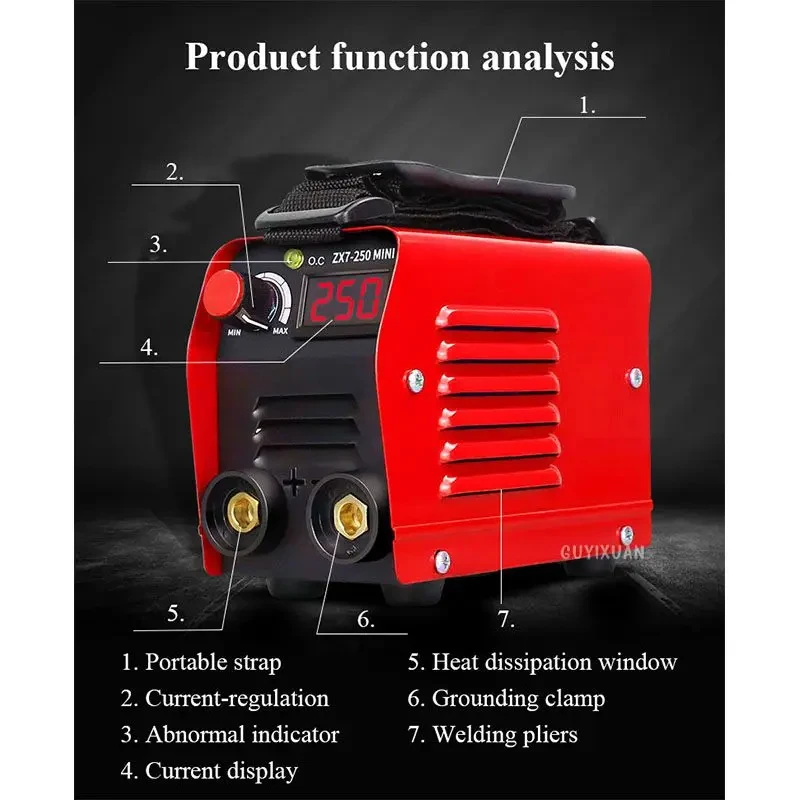 220v Portable Gas Shielded Welding Machine Mini Household Automatic Small Dual-purpose Industrial Electric Welding Machine Welde