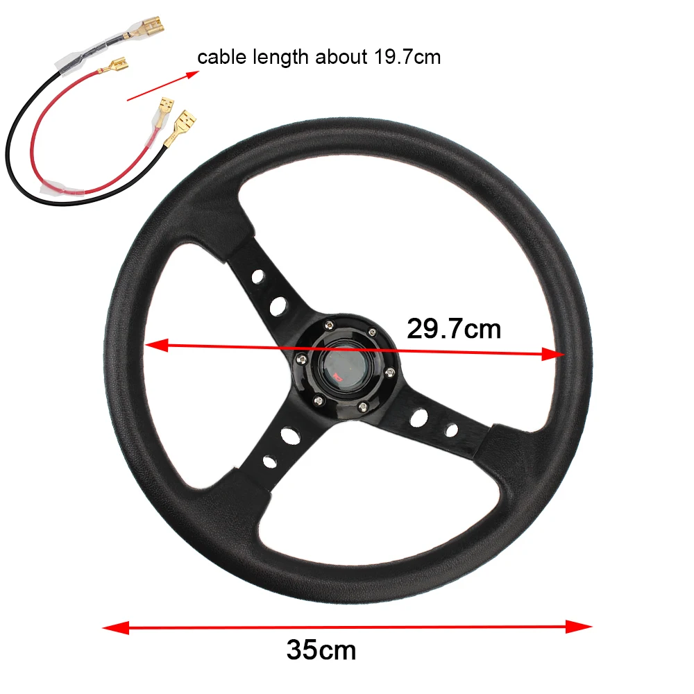 With DIY Logo Drifting Sport Steering Wheel 14 inch For Cars Racing Universal PU Car Racing Steering Wheels