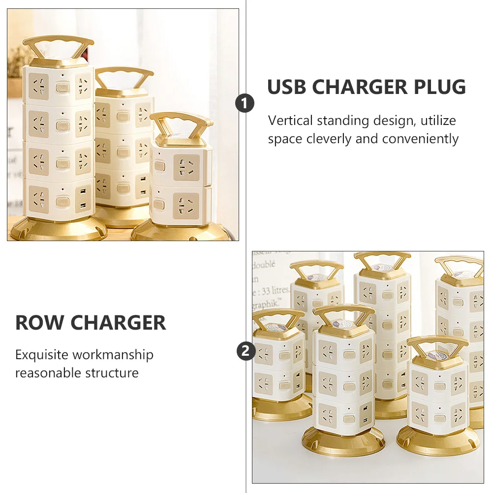 

Multifunction Plug Board 3 Tier USB Charging Sockets Over Current Voltage Temperature Protection Compact Travel Home Power