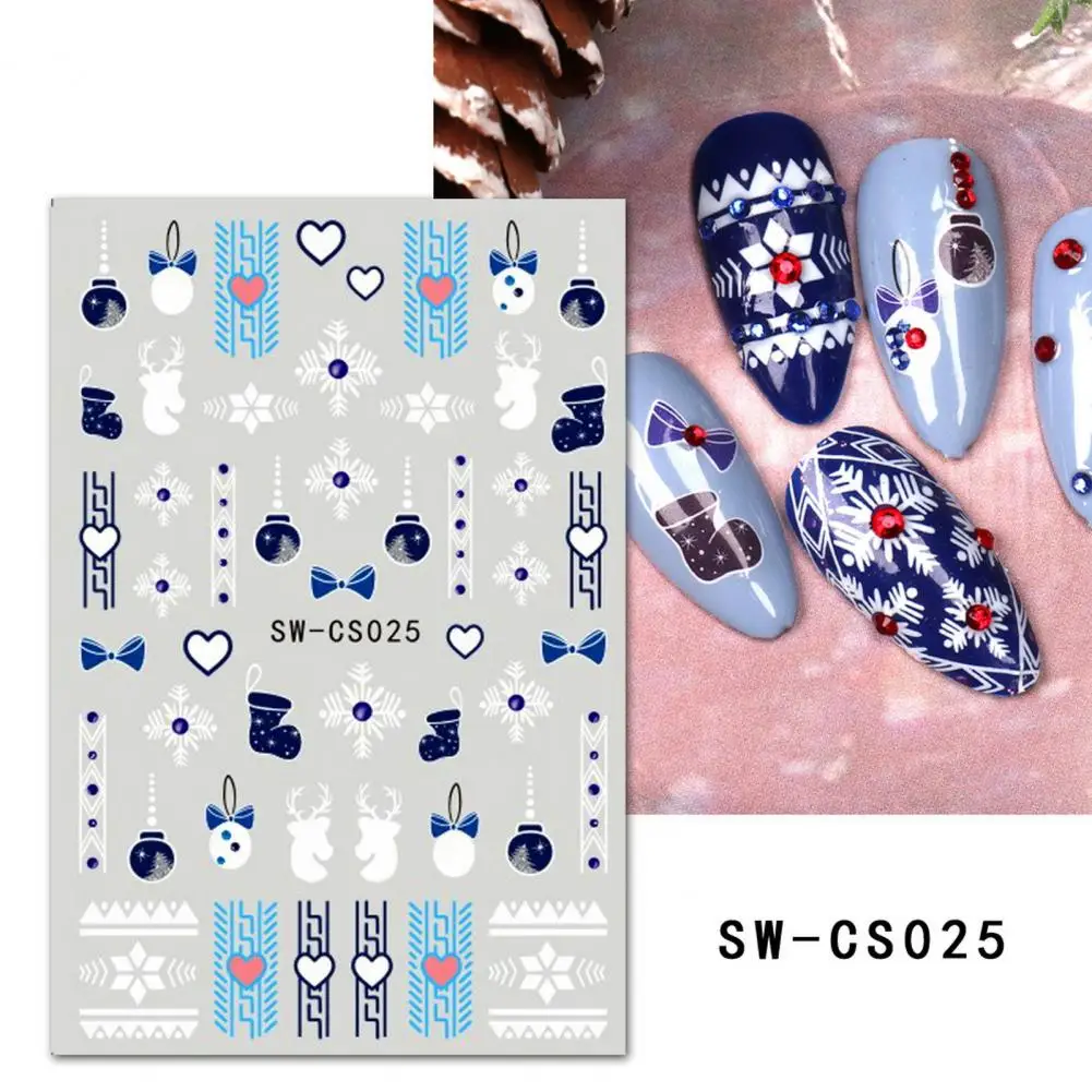 Natal Nail Art adesivos, charmoso animal de estimação dos desenhos animados, decalques festivos para manicures fáceis, acessórios DIY, 3 folhas