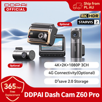 2025New DDPAI 4K Dash Cam Z60 Pro Support Front and Rear Interior Car Camera SONY STARVIS2 678 Sensor 5GHz Wi-Fi ADAS 4G Car DVR