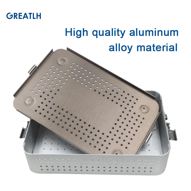 Autoclavable Disinfection Tray Case Aluminium Alloy Double Layer Sterilization Box