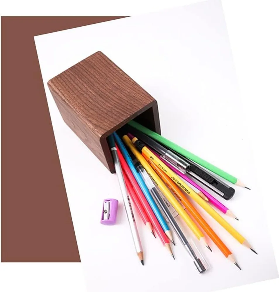 Wooden Pen Holder Fit Wood Pen Holder Stylish Storage For Desk Organization Needs Wood Pencil