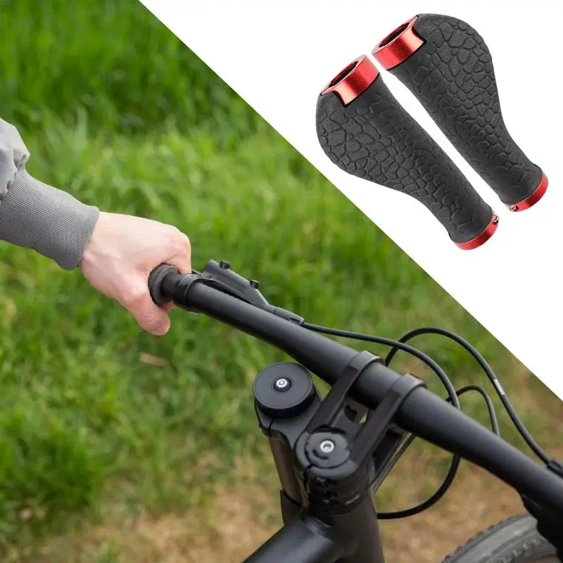 Cycle Handle Grips Rubber Cycle Grip Hand Grip Comfortable Ergonomic Single Lock On Handle Bar Replacement Cycle Grips Anti-Slip