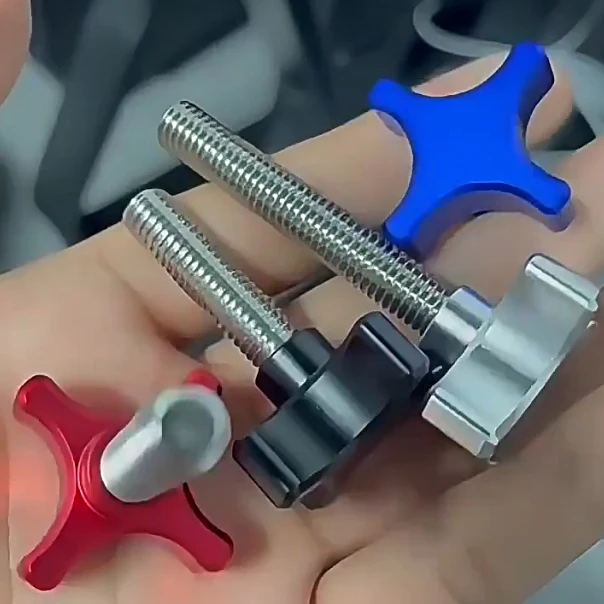 M6 M8 Aluminum Star Plum Bakelite Hand Tighten Thumb Screws Handle Bolt Hand Knob Tightening Screw Bolts view 3