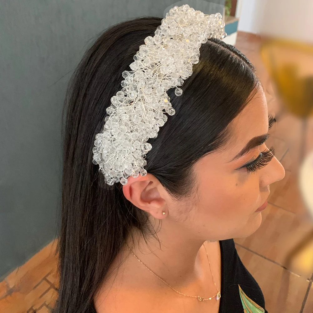 Tocado de corona nupcial de cristal rojo A416, accesorios para el cabello de boda, diadema de dama de honor, joyería, adornos para el cabello, diademas