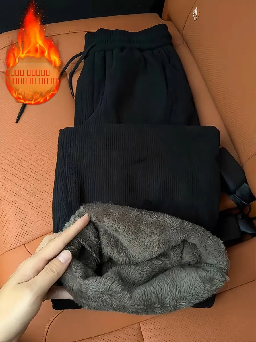 

Мужские утепленные брюки из овечьего вельвета, осенне-зимние теплые хлопковые брюки, верхняя одежда, морозостойкие вельветовые спортивные штаны