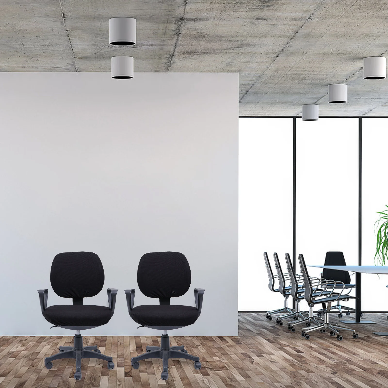 

Elastic Chair Cover Set Split Seat Protector Anti- Computer Chair Slipcover Easy Clean Washable Seat Cover