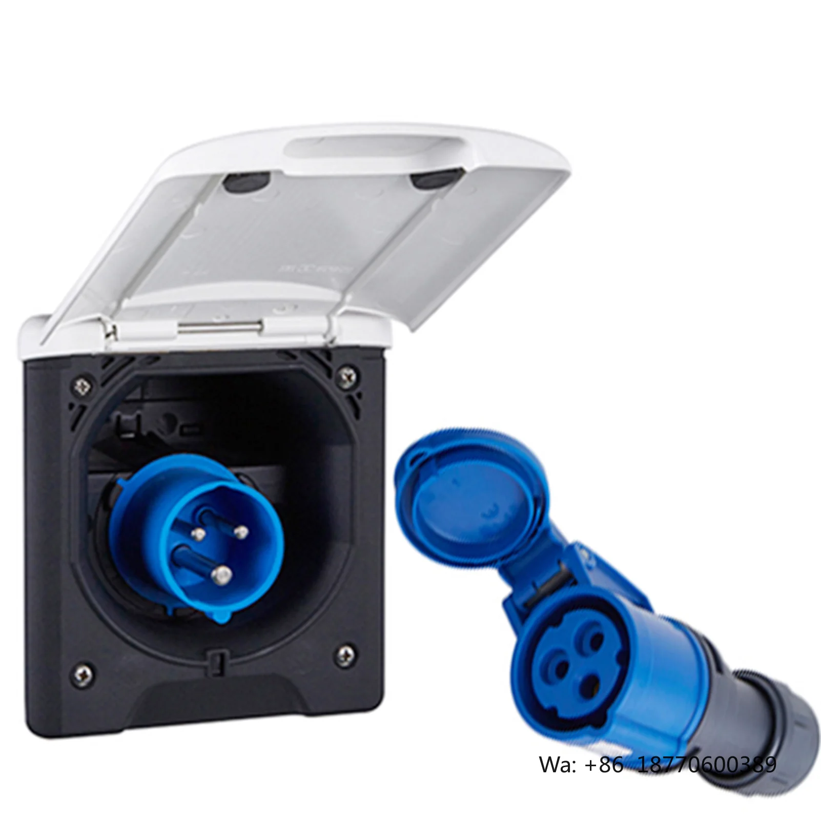 16Amp 3Pins Weatherproof Site Power Inlet Plug Socket for Caravans Trailers RVs External Connection Port-RV Parts Accessories