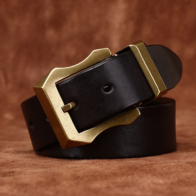 メンズベルトトレンディなパーソナライズされたレトロな厚みのあるレザーベルト幅38cm