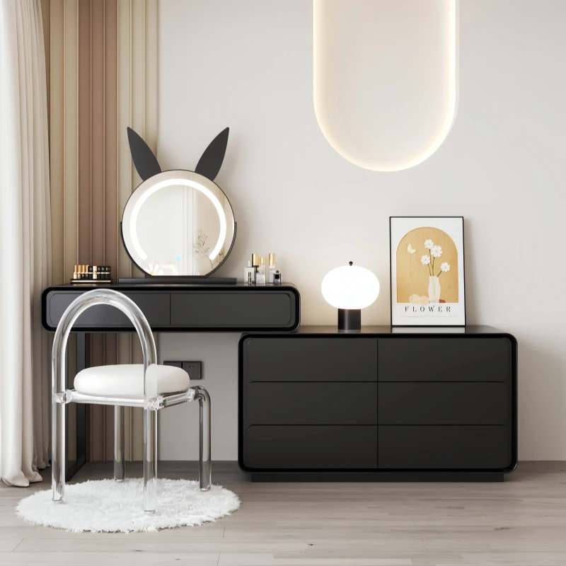 Bedroom Vanity Dressing Table with Mirror & Stool - alternate angle