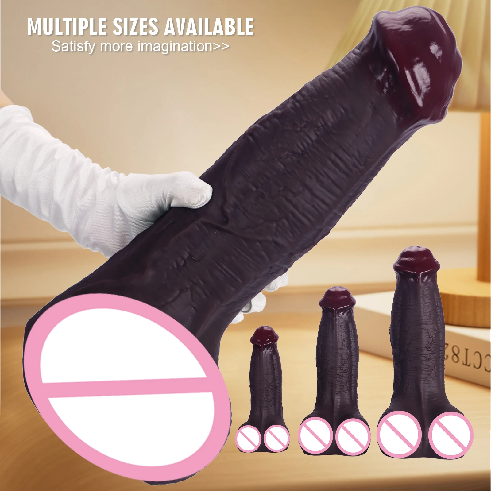 Silicone Soft Huge Black Horse Dildo Realistic Silicone Animal Genitals Penis Masturbation Suction Cup Dick Woman Anal Sex Toys view 2