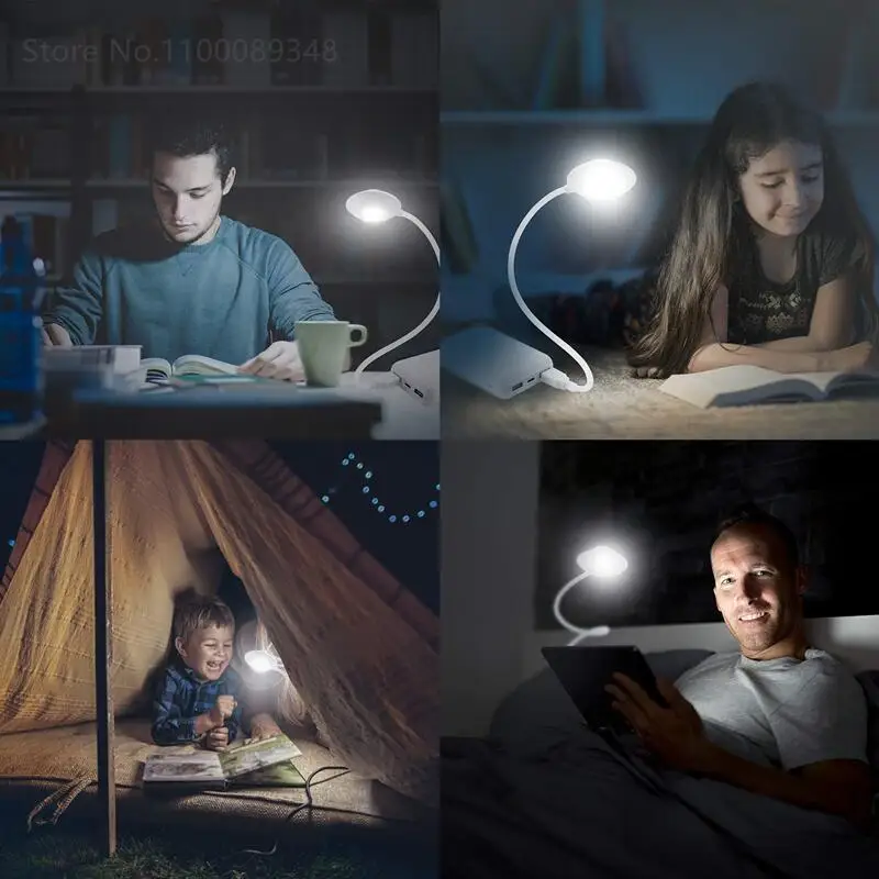 UFO LED Night Light Flexible USB Desk Lamp Creative Eye Protection Book Light For Bedroom Bedside Lighting Portable Reading Lamp