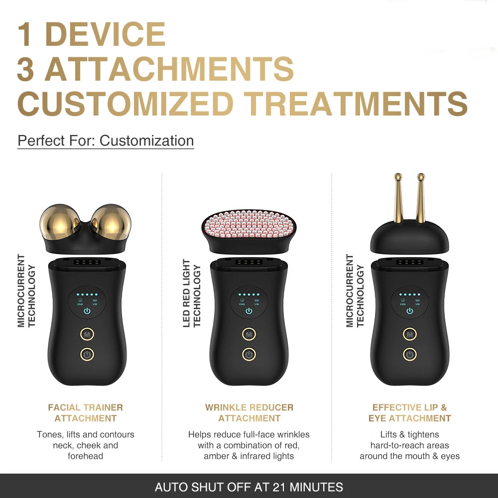 Masajeador Facial de microcorriente EMS, máquina de Estiramiento Facial, rodillo para estiramiento de la piel, rejuvenecimiento Facial, terapia de luz roja antiarrugas