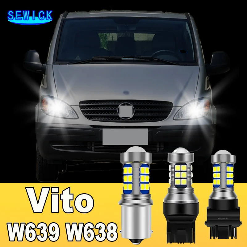 2pcs Dual Mode LED Turn Signal+Daytime Running Light DRL Accessories For Mercedes Benz Vito W639 W638 1996-2008 2003 2004 2005