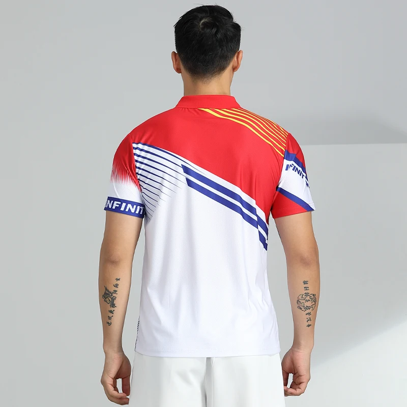 Camiseta masculina badminton tênis casual camiseta moda carta impresso camisas de treinamento shorts topos correndo de manga curta esporte t