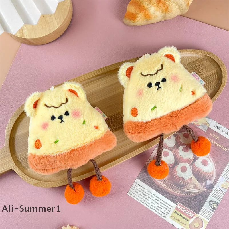 พวงกุญแจตุ๊กตาพิซซ่าชีสสุดน่ารัก รูปทรงสามเหลี่ยม การ์ตูนน่ารัก ตุ๊กตาผ้าเนื้อนุ่ม ของตกแต่งกระเป๋าเป้ ของขวัญสำหรับเด็ก