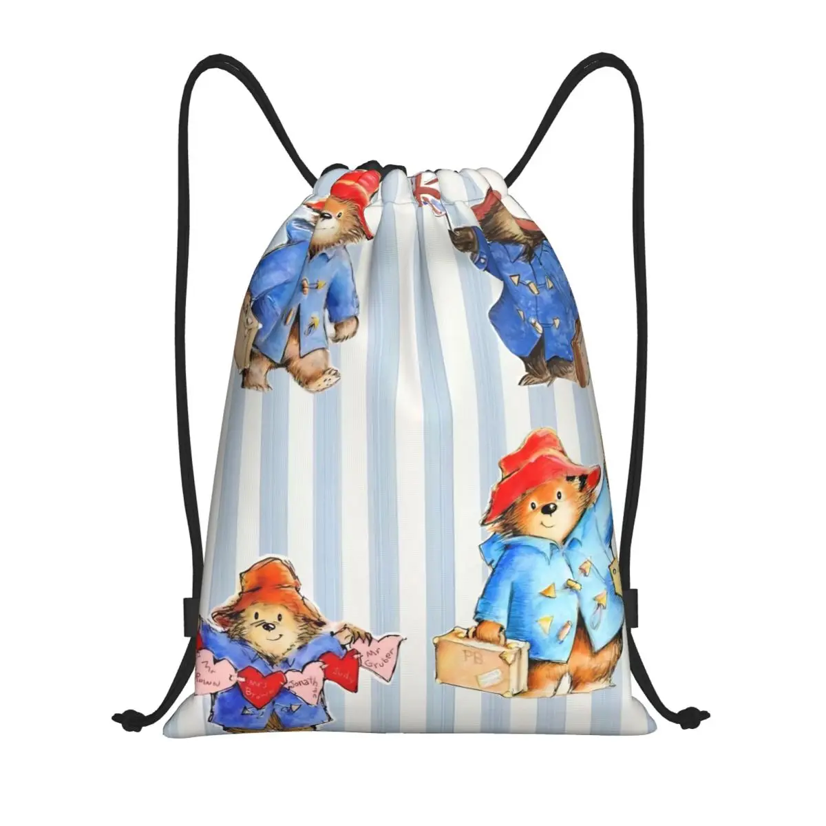 

Cute Paddington Brown Bear Drawstring Backpack Sports Gym Sackpack String Bags for Running