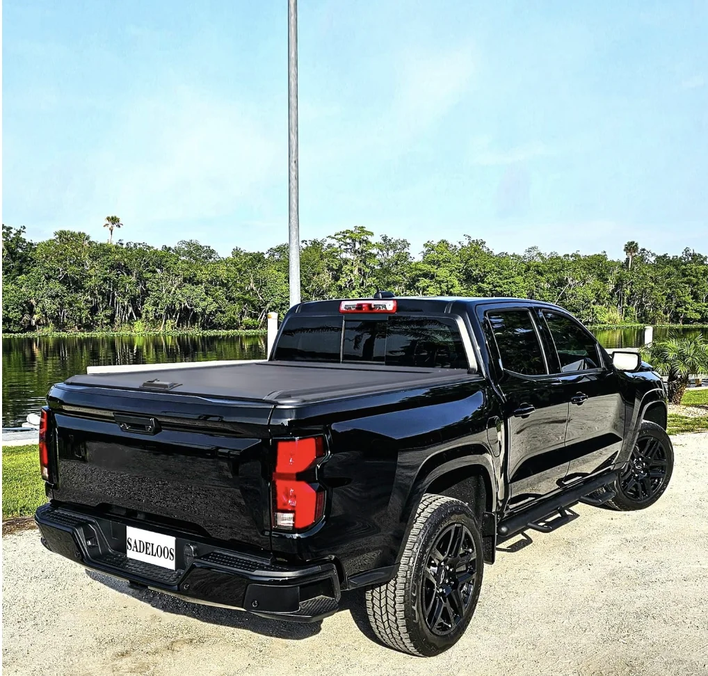 

Pickup Truck Manual Retractable Roll-Up Tonneau Cover Aluminum Alloy Roller Lid for Chevrolet Silverado 5.8ft No Drilling
